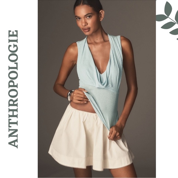 By Anthropologie Cowl-Neck Top – Light Blue, Women’s Large - Picture 1 of 3